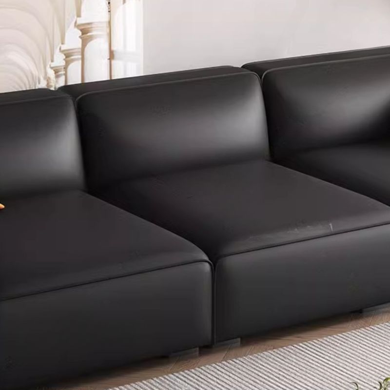 Midnight Black/White Standard Sofa/Loveseat with Armrest for Drawing Room