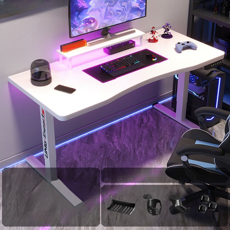 Simplistic Flexible Height Rainproof T-Shape Floor Mounted Lumber Table with Programmable Memory Controller in Black/Chalk/Pink