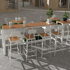 Rectangle Footrest Pub Dining Set 1/4/5 Pieces Outdoor Industrial Bar Pub Table Set