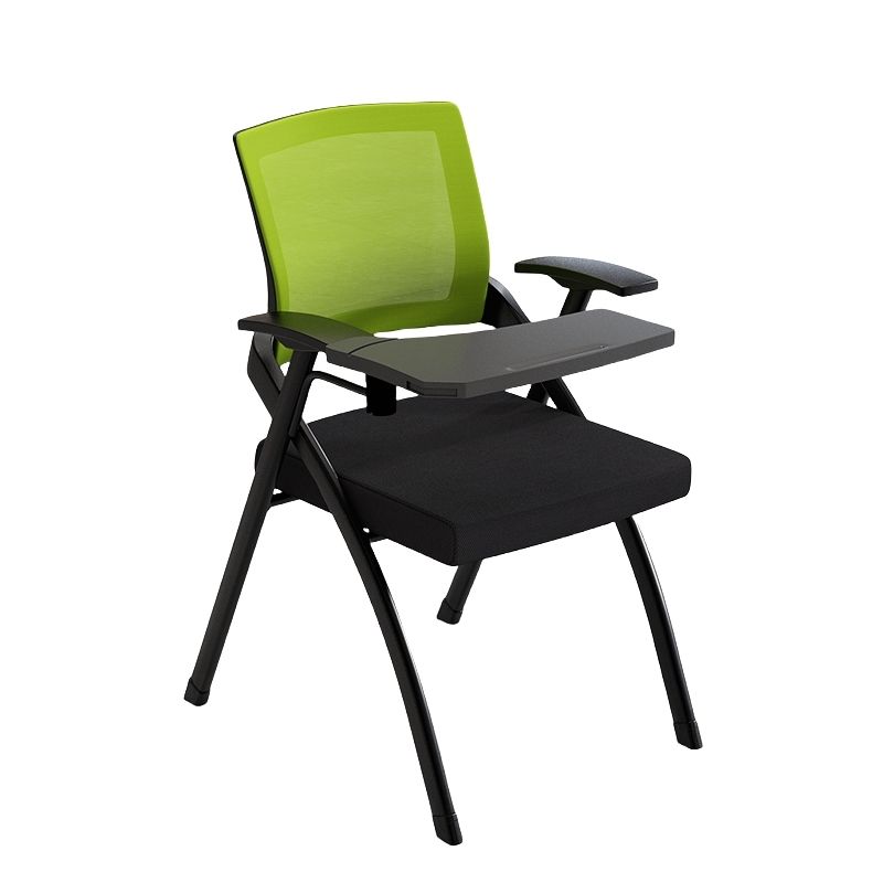 Solid Color Side/Multipurpose Chair with Handrail, Foldable Metal Frame, 1 Chair Compatible with Tile Flooring