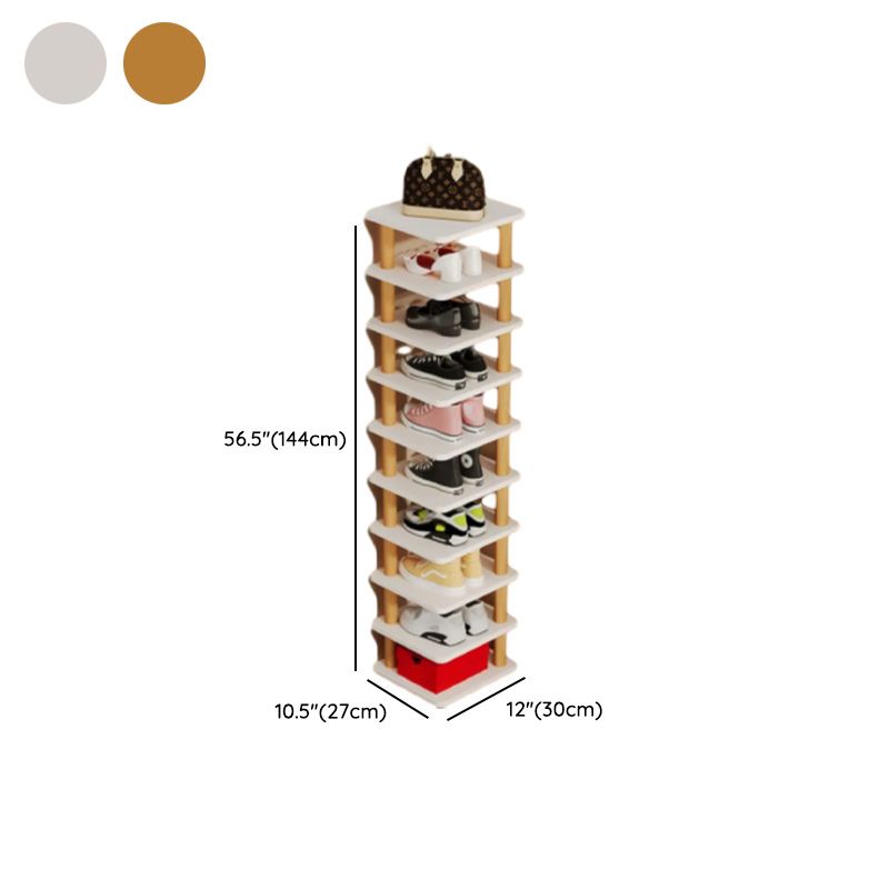 Art Deco Composite Wood Rectangle Shoe Rack, Floor Mounted for 1-20 Pairs in Drawing Room