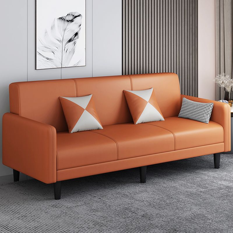 Convertible Sofa in Gray/Cerulean/Off-White with Armrest and 3 Pillows