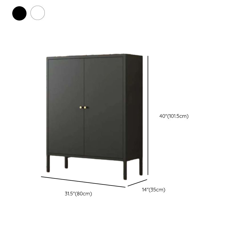 Art Deco Narrow Sideboard with Larder Storage, Alloy Countertop, Flexible Shelf, and 2 Doors