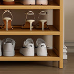 Art Deco Bambusa Rectangle Shoe Rack with 8/11/10 Shelves, Floor Mounted for 21-30 Pairs in Drawing Room