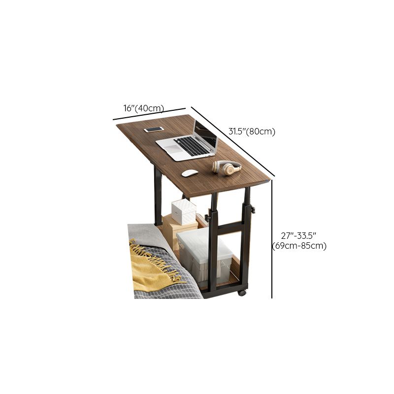Casual Wood Stand Vertical Adaptable Height Laptop Cart with Wheels