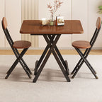 Scratch-proof Foldable Square Veneer Dining Table with Crossed Legs for 2-seater/Seating for 4