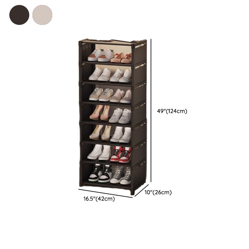Art Deco Polymerized Material Rectangle Shoe Rack with 8/7/6 Shelves for 1-20 Pairs in Drawing Room