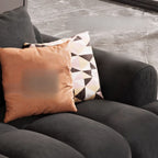 Modish Solid Color Scratch-durable Water Resistant Standard Sofa/Loveseat in Black, Seats 3/4-seater/5 Person with 3 Pillows