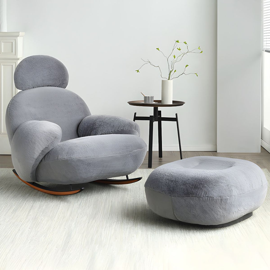 Velvet Upholstered Rocking Chair Modern Style Rocking Accent Chair