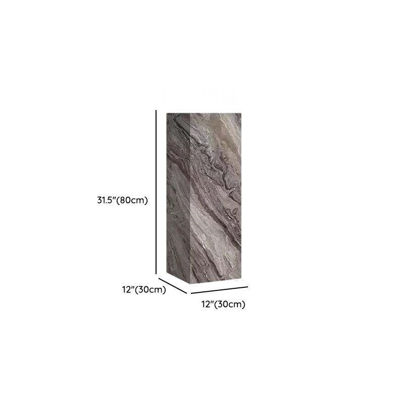 Tan Square Marble Pattern Stone Display Table with Unfinished Finish, 30 to 39 in/20 to 29 in Height, Up to 19 in Size
