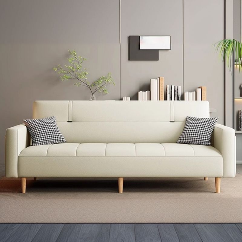 Trendy Solid Color Water Resistant Standard Sofa/Loveseat with Arm, Seating for 2 People/Seats 3, Receptacle Storage, and 2 Pillows
