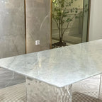 Modish Rectangular Dining Table with Fixed Table Mechanism in White Color