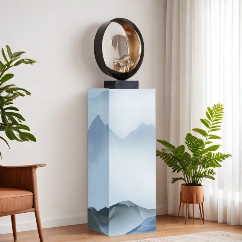 Up to 19 in L x 30 to 39 in/20 to 29 in H Sintered Stone Unfinished Marble Square Display Table
