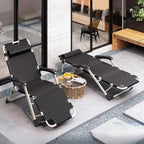 Solid Color Arm Recliner in Midnight Black/Tan with Space-saving Alloy Frame, Standard Base, Locking Back Angle, and Removable Back