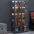 Bamboo Display Storage Cabinet Modern Multi-shelf Acrylic Door for Living Room