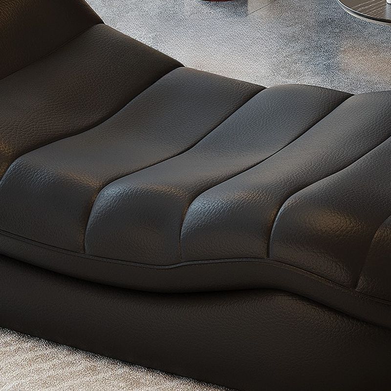 Contemporary Solid Color Reclining Chaise Lounge Indoor with Natural Wood and Ergonomic Padded Design