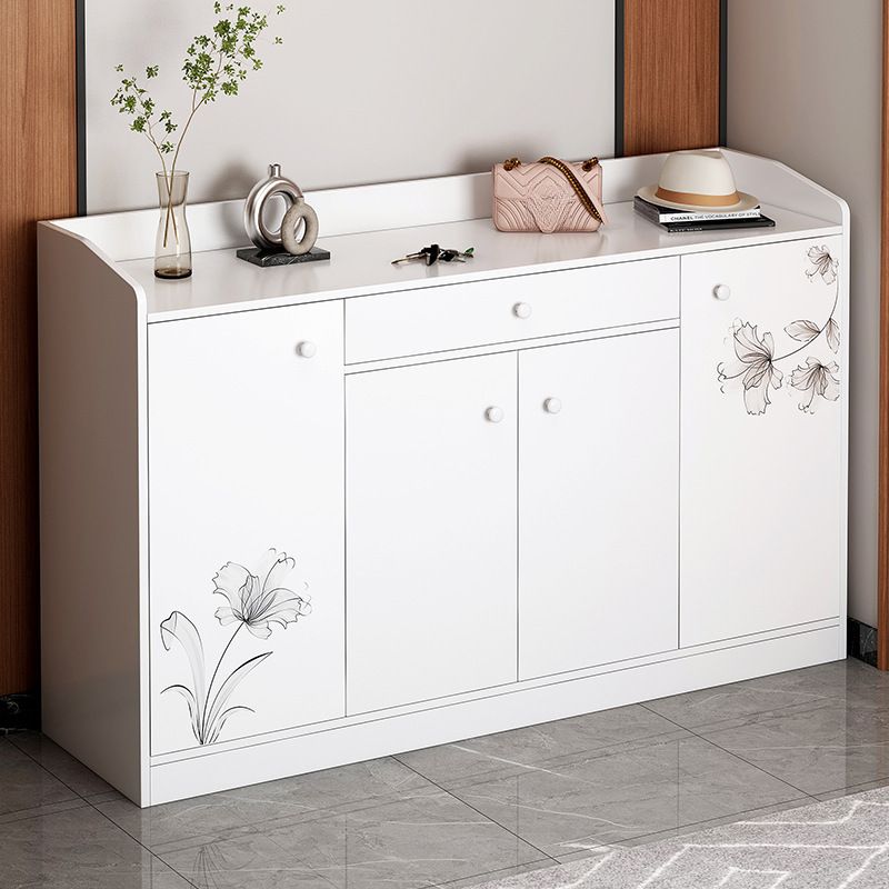 Engineered Wood 5 Tiers Shoe Stack with Shelf, Drawers, Gate, and Dustproof Cover