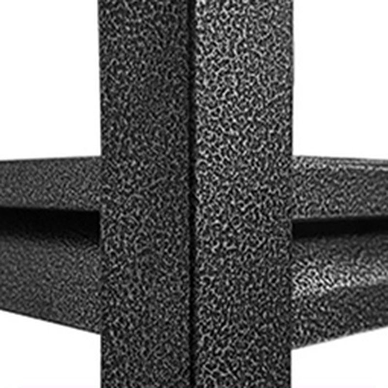 Matte Black Minimalist Warehouse Storage Rack with Steel Frame and Detached Installation