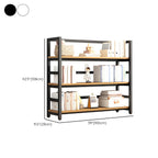 Contemporary Metal Display Stand with Wooden Shelves and Open Storage