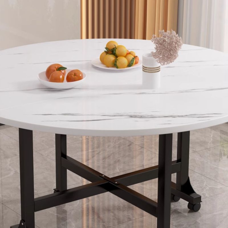Heat Resistant Foldable Laminate Dining Table for 8/4-seater/Seats 10, Leaf Included