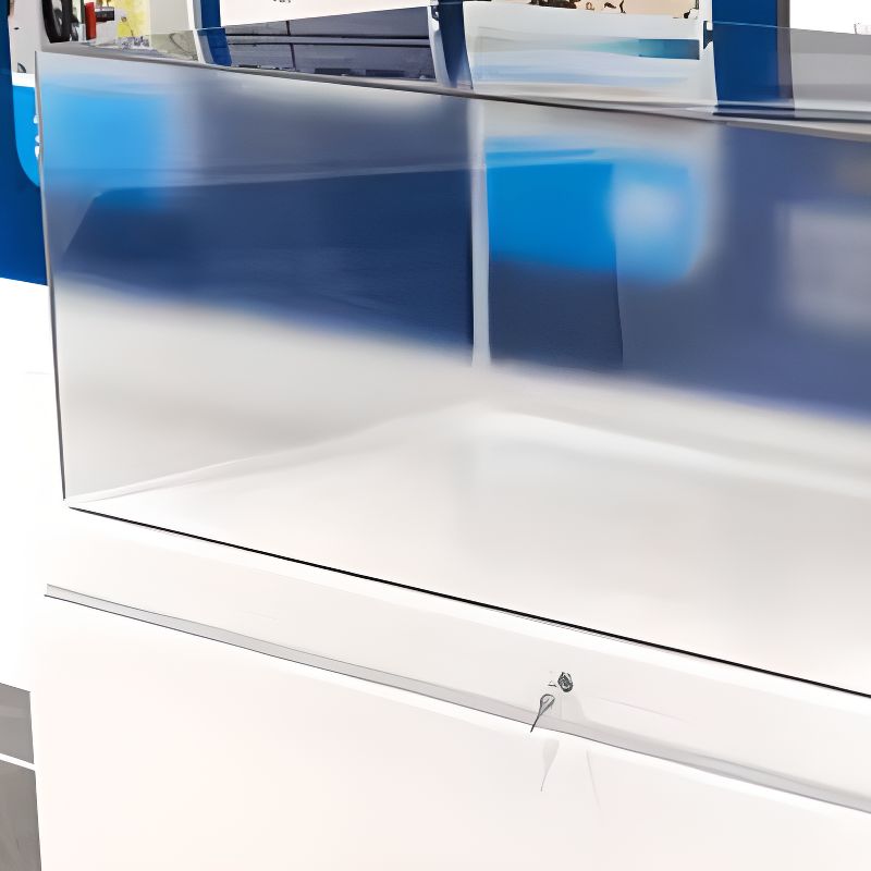 White Finished Trendy Style Glass Flooring Display Stand with 1 Shelf