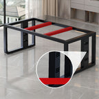 Alloy Sleigh Base Cocoa Rectangle Warp Resistant Office Desk, CPU Storage Included & Front Splash Included & Cable Management Included