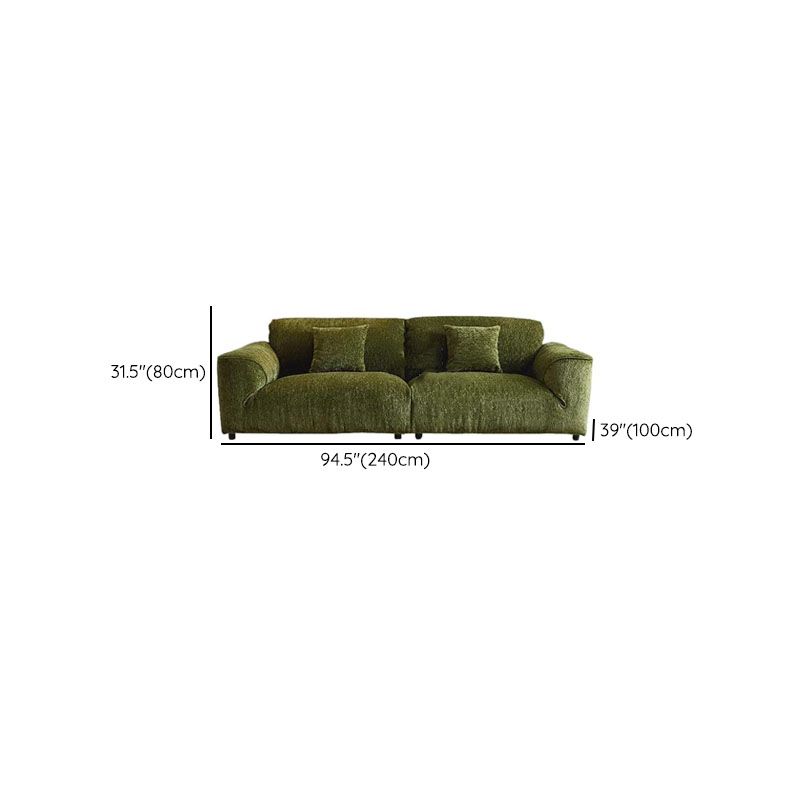 Drawing Room Standard Sofa/Loveseat in Soft-pile Fabric with Sage Upholstery and Armrest