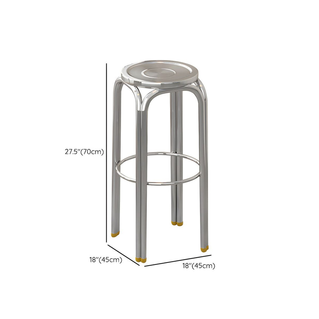 1/2/4 Pieces Silver Stainless Steel Contemporary Bar Pub Table Set