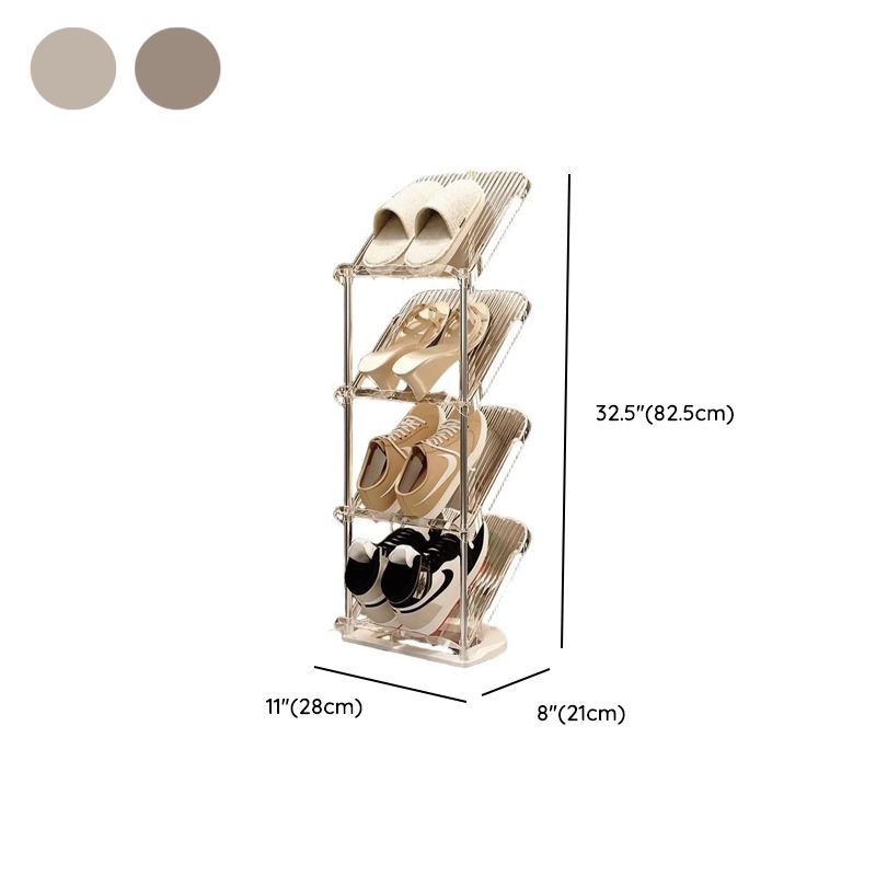 Art Deco Polymerized Material Rectangle Shoe Rack for 1-10 Pairs in Drawing Room with Individual Shoe Cubby Holes