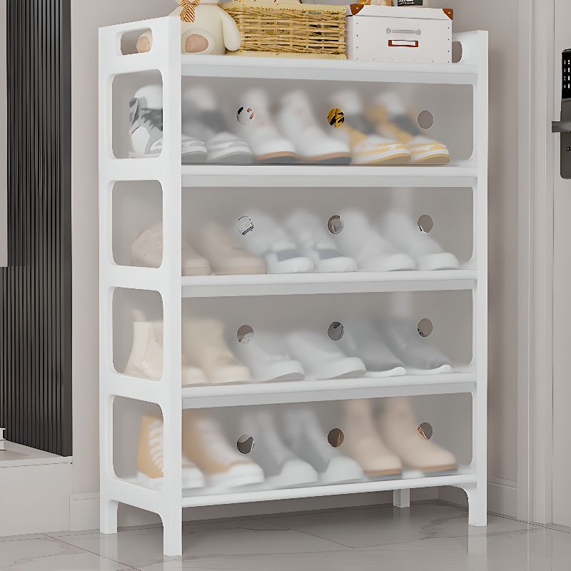 Art Deco Vinyl Rectangle Shoe Rack with 4 Shelves for 11-20 Pairs in Drawing Room