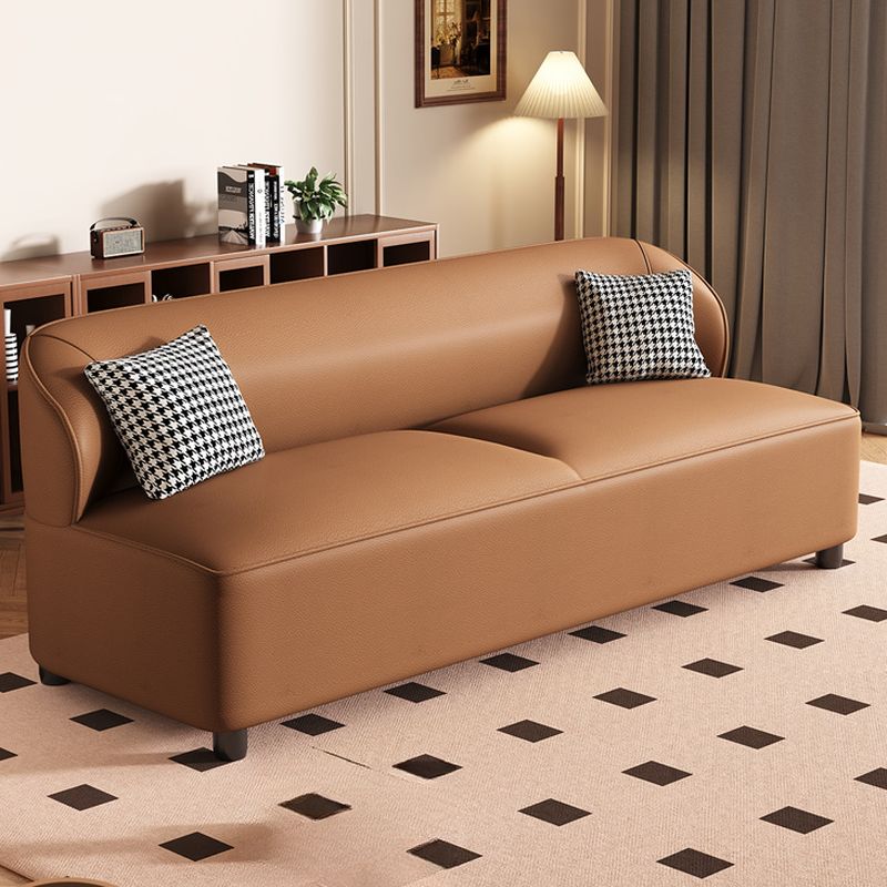Trendy Solid Color Stain Resistant Loveseat in Emerald Green/Auburn/Beige for 2 People