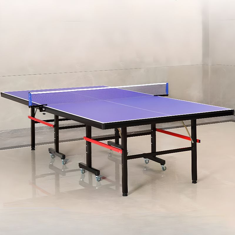 Indoor Ping Pong Table with Dark Blue/Olive Green Synthetic Laminate Top, Includes Table Tennis Paddle