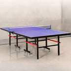 Indoor Ping Pong Table with Dark Blue/Olive Green Synthetic Laminate Top, Includes Table Tennis Paddle