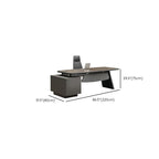 Office Desk with 2 Drawers, Cabinet, Stump Base, Exterior Shelf, Cable Management, Front Splash, and Cooling Hole