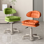 Ink/Dark Gray/Sage Work Stool with Mid-Back, Rollers, Upholstered Seat, and Synthetic Frame