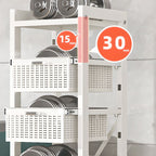 Portable Center with Metal Countertop, Basket, and 4/3 Baskets