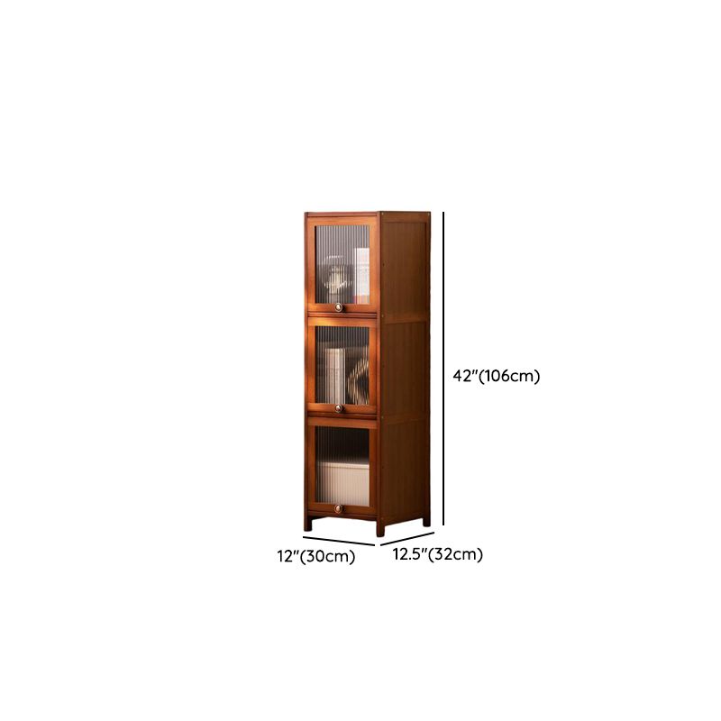 Sepia Organizing Shelf with 5-Cabinet/4-Cabinet/3 Cabinets and 5-Shelf/4 Shelves/3-Shelf in Vertical Closed Back Design
