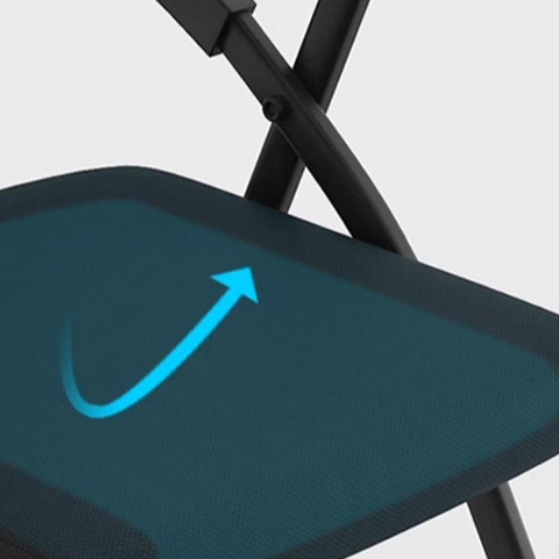 Contemporary Compact Ventilated Back Training Chair/Side Chair With Arms and Metal Frame for Tile Flooring