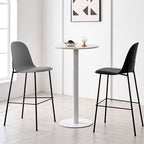 Casual Polymer Bar Stools in White/Lemon Color/Blue with Back, Rectangle Seat, and Leg Rest