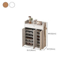 Bambusa 7-tier/6 Tiers/8-tier Shoe Displays with Horizontal Sloping Shelves and Dustproof Cover