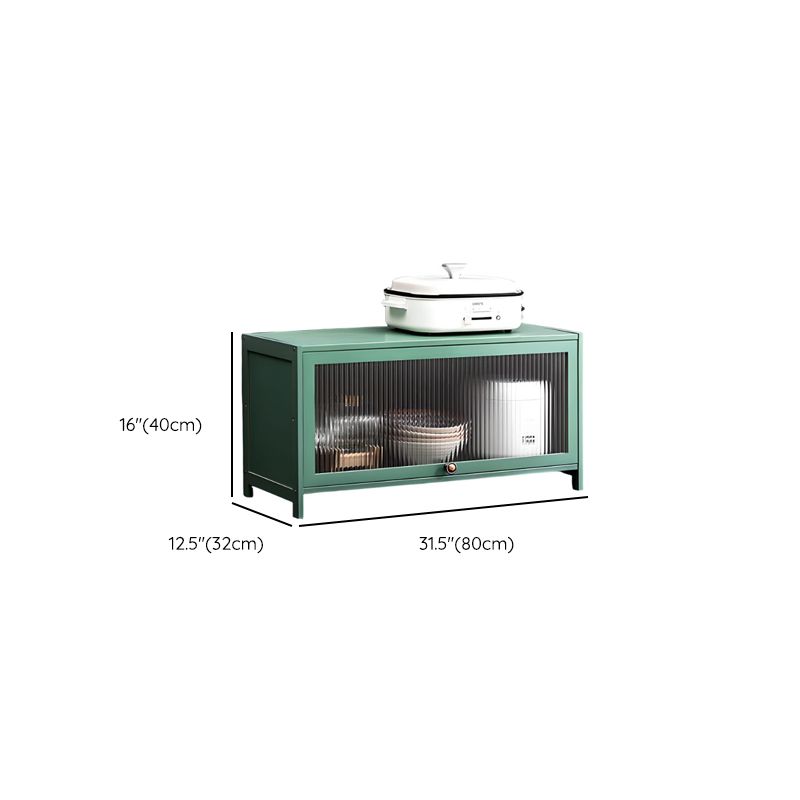 Trendy Green Bambusa Flooring Oven Cabinet with 4 Cabinets, 4 Shelves, and 4 Doors