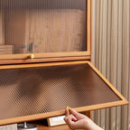 Caramel Rectangular Organizing Shelf with 5-Shelf, Vertical/Lateral Filing, Polymer Door, Closed Back