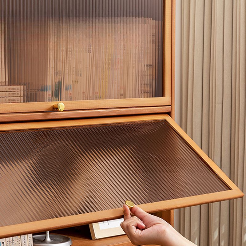 Caramel Rectangular Organizing Shelf with 5-Shelf, Vertical/Lateral Filing, Polymer Door, Closed Back