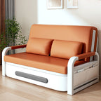 Scratch-immune Futon Day Bed with Pillow Back for 2 People, Receptacle Storage, Square Arm, Pillow, and Full Size Bed