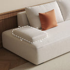Modish Solid Color Stain Resistant Standard Sofa in Black/Light Gray/Beige for 6-Seater with 2 Pillows