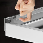 Metallic Minimalist Food Rack with Shelves in Stainless Steel, Detached Installation