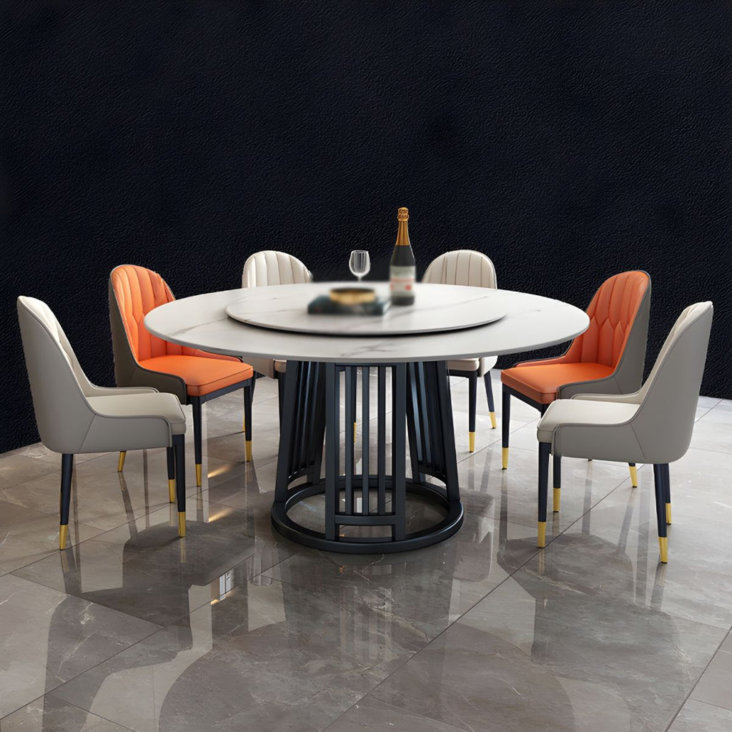 Modern 1/2/7 Pieces Dining Set Round Sintered Stone Dining Table for Dining Room