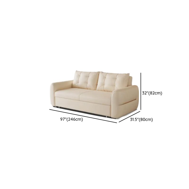 Scratch-immune and Rainproof Sleeper Futon Bed with Tufted Back, Loveseat Capacity, and Container Storage, Featuring Stitch-tufted Design in California King/King/Queen Sizes with Pillow