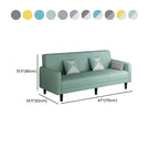Trendy Solid Color Stain Resistant Standard Sofa in Grey/Cerulean/Beige with Arm, 4-seater/Seats 3 and 2 Pillows
