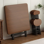 Laminate Dining Table with Crossed Legs, Scratch-repellent, Foldable Square Top for 2-seater